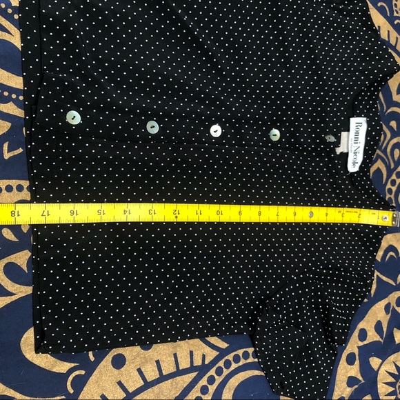 Vintage Ronnie Nicole by Ouida Button Down Polka Dot Crop Top Sz Medium - Picture 9 of 9